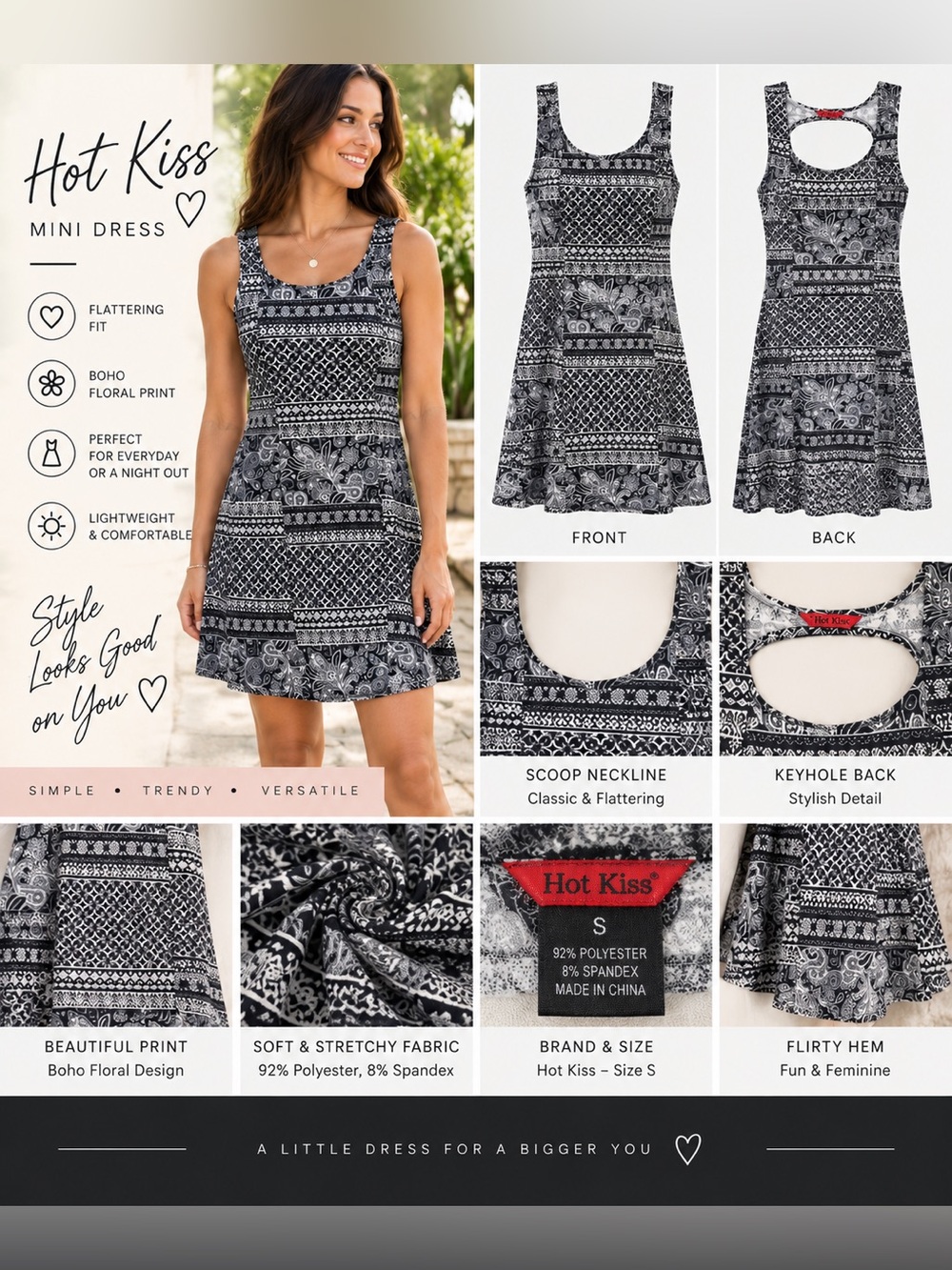 💕🎉🔥 Hot 💋 kiss Key hole back mini 👗 Size S